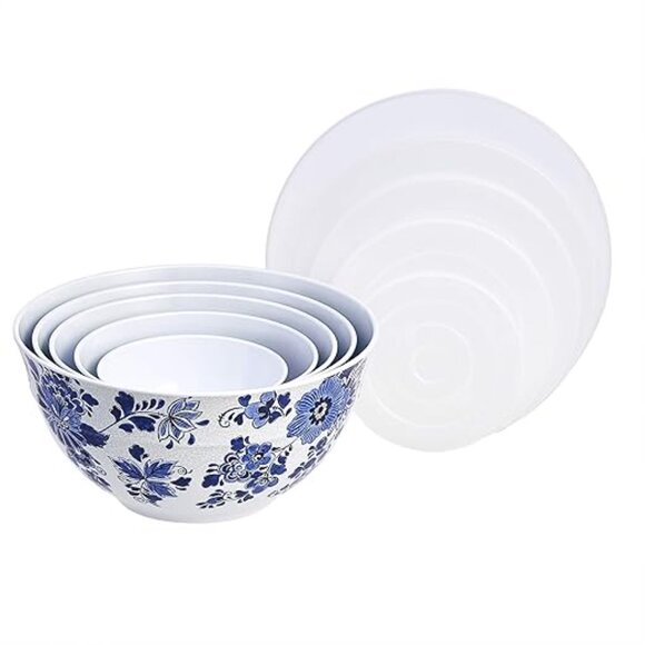 Mixing Bowls with Lids and Non-Slip Base, Dishwasher Safe, Space Saving, 5 Sizes - Picture 7 of 8